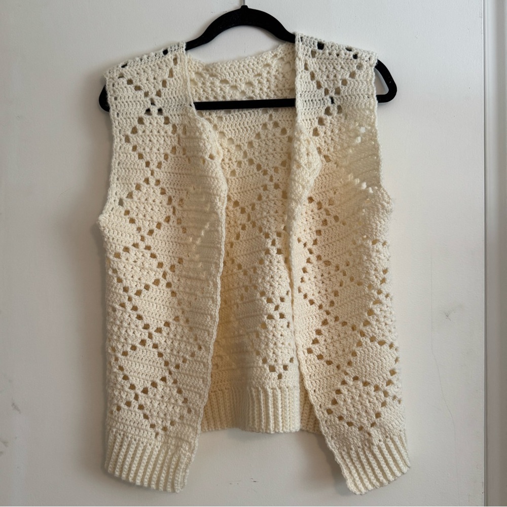 Handmade Knit Cream Vest